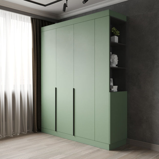 Шкаф распашной с фрезеровкой Чешуя, терракотового цвета